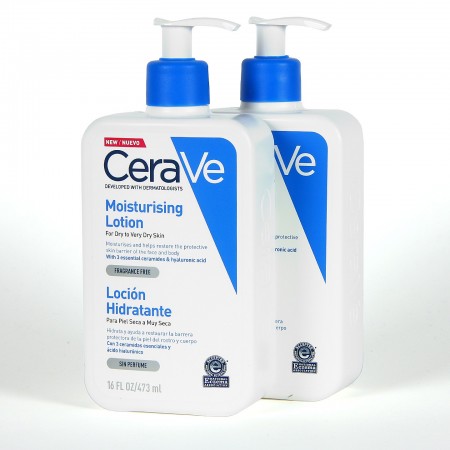 CERAVE DUPLO LOCION HIDRATANTE PARA PIEL SECA CARA Y CUERPO 2 X 473 ML