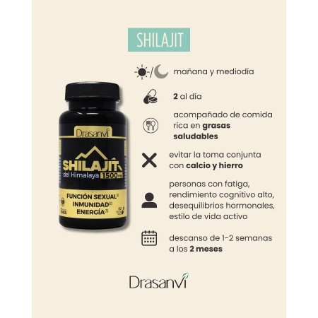 DRASANVI SHILAJIT DEL HIMALAYA. FUNCION SEXUAL, ENERGÍA E INMUNIDAD 1500MG