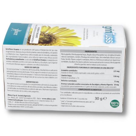 GRINTUSS TISANA BOLSITAS 20 FILTROS INFUSION