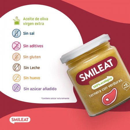 SMILEAT SABOR TERNERA CON VERDURAS POTITO ECOLOGICO 230G