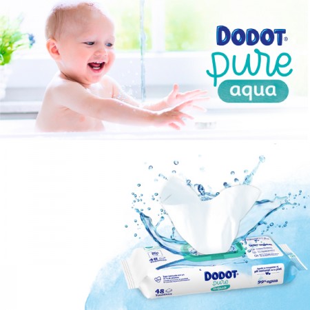 DODOT AQUA PURE TOALLITAS HUMEDAS PARA BEBES 48 TOALLITAS