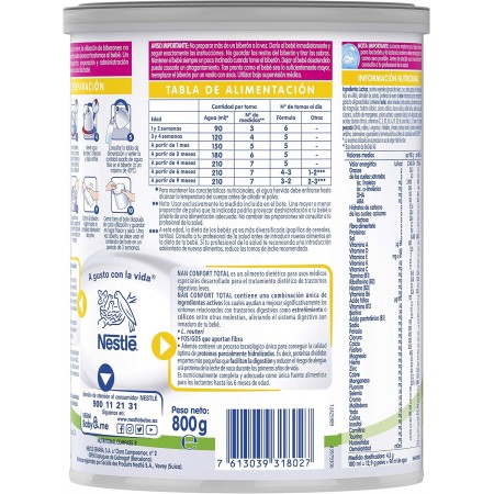 NAN EXPERT PRO CONFORT 1 TOTAL LECHE EN POLVO 800 GRAMOS