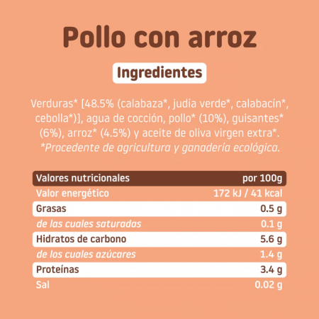 SMILEAT ECO TARRITO DE POLLO CON ARROZ 230 G