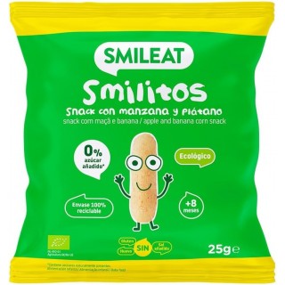 SMILITOS SNACK ECO SMILEAT CON MANZANA Y PLATANO BOLSA 25 G