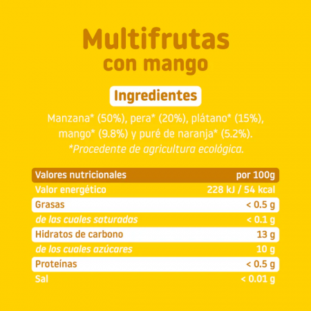 SMILEAT ECO TARRITO DE MULTIFRUTAS CON MANGO 130G
