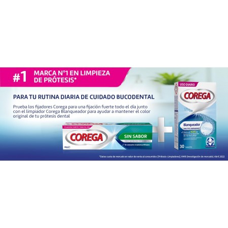 COREGA LIMPIEZA PROTESIS BLANQUEADOR 30 TABLETAS SABOR MENTA FRESCA