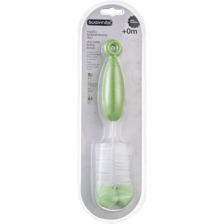 SUAVINEX CEPILLO LIMPIABIBERON DUO: CEPILLO LIMPIABIBERONES +  CEPILLO DE TETINAS