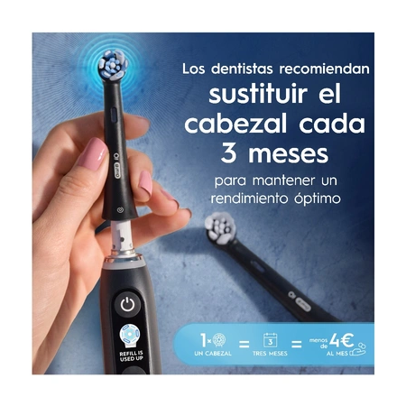ORALB RECAMBIOS CABEZAL CEPILLO ELECTRICO IOS ULTIMATE CLEAN 2 RECAMBIOS COLOR NEGRO