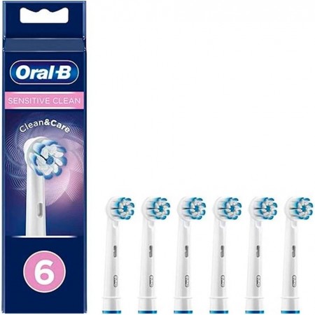 ORAL B RECAMBIOS SENSITIVE CLEAN (ROSA) PACK 6 CABEZALES BLANCOS