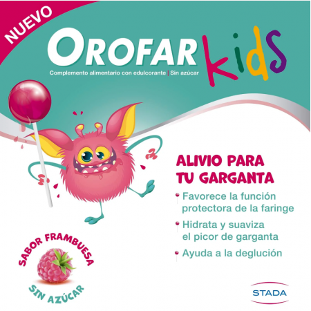 OROFAR KIDS DOLOR DE GARGANTA 8 PIRULETAS SABOR FRAMBUESA