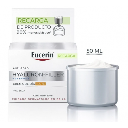 EUCERIN PACK HYALURON FILLER 3X EFFECT CREMA DE DIA FPS30 50 ML + RECARGA HYALURON FILLER DIA 50ML