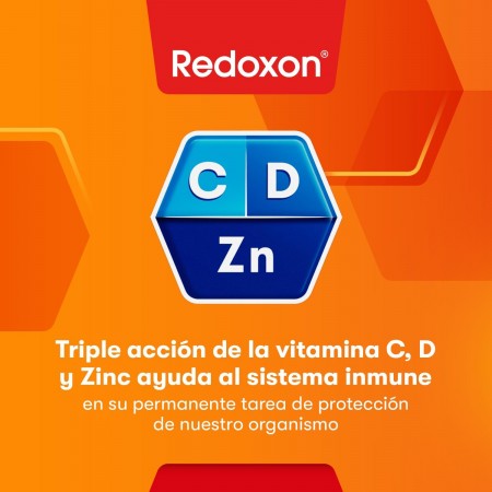 REDOXON EXTRA DEFENSAS TRIPLE ACCION VIT C,D Y ZINC 30 COMPRIMIDOS EFERVESCENTES SABOR NARANJA