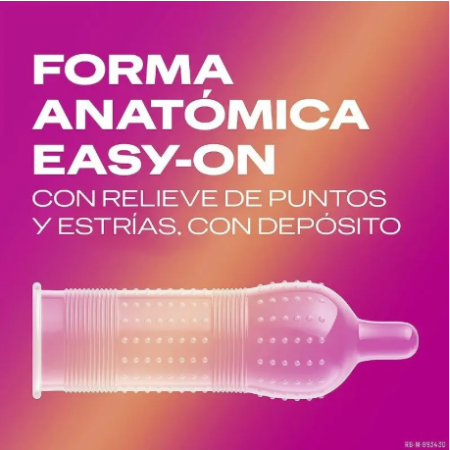DUREX DAME PLACER CON PUNTOS Y ESTRIAS EXTRA ESTIMULACION 12 PRESERVATIVOS
