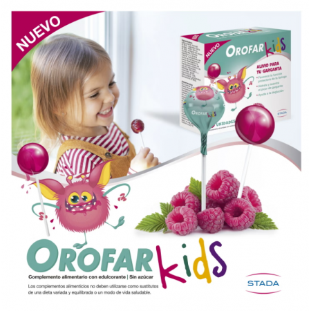 OROFAR KIDS DOLOR DE GARGANTA 1 PIRULETA SABOR FRAMBUESA