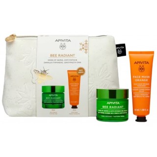 APIVITA COFRE NECESER BEE RADIANT CREMA RICA 50ML + REGALO MASCARILLA FACIAL ILUMINADORA ORANGE 50ML