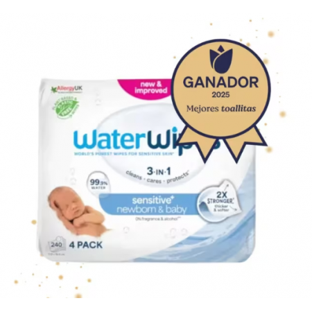WATERWIPES TOALLITAS BEBE PACK AHORRO 4 X 60 TOALLITAS