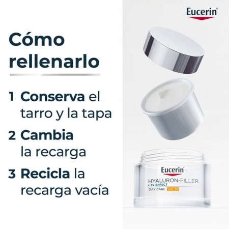 EUCERIN PACK HYALURON FILLER 3X EFFECT CREMA DE DIA FPS30 50 ML + RECARGA HYALURON FILLER DIA 50ML