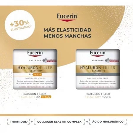 EUCERIN PACK ELASTICIDAD Y MANCHAS HYALURON FILLER CREMA DIA FPS30 50ML +  HYALURON CREMA NOCHE 50ML