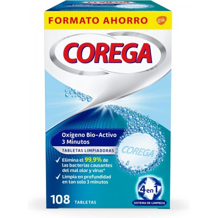 COREGA LIMPIEZA PROTESIS OXIGENO BIO-ACTIVO 108 TABLETAS