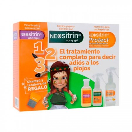 NEOSITRIN PACK ELIMINA SPRAY GEL 60ML + PROTECT ACONDICIONADOR 100ML + REGALO CHAMPÚ 100 ML Y LENDRERA