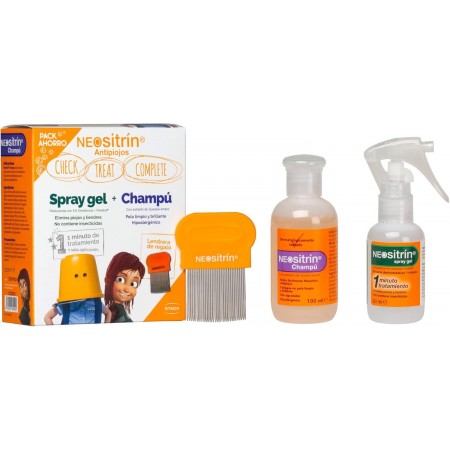 NEOSITRIN PACK ELIMINA SPRAY GEL 60ML + PROTECT ACONDICIONADOR 100ML + REGALO CHAMPÚ 100 ML Y LENDRERA