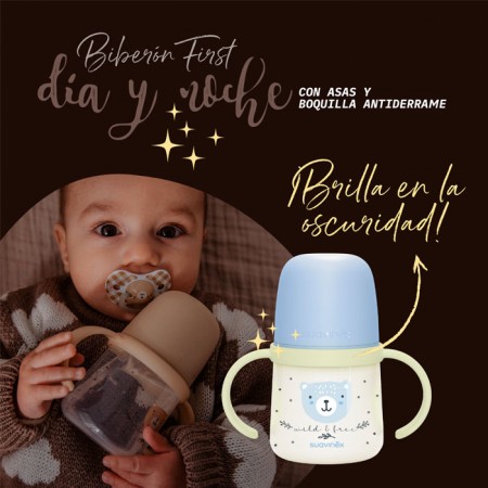 SUAVINEX NIGHT&DAY VASO ANTIDERRAME Y ANTICOLICO CON ASAS +6 MESES 150 ML