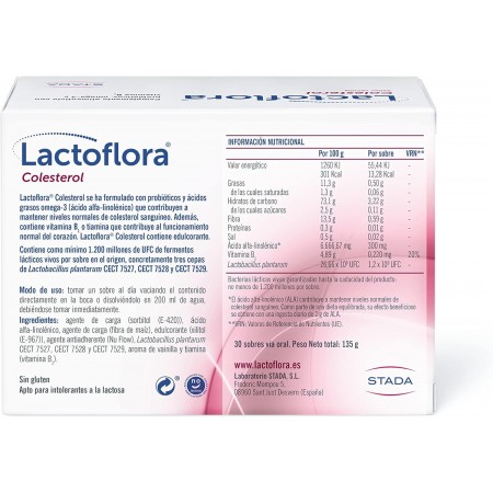LACTOFLORA COLESTEROL 30 SOBRES SABOR VAINILLA