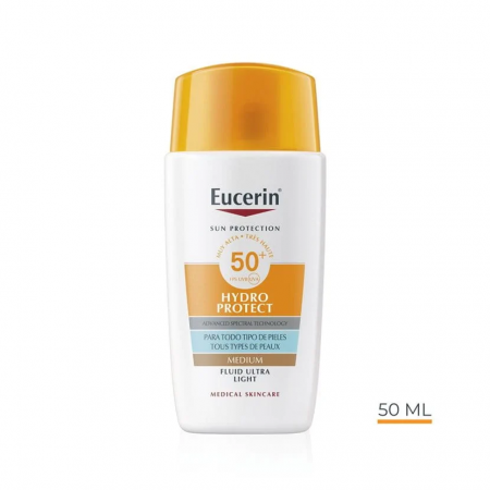 EUCERIN SUN HYDROPROTECT FLUIDO ULTRA LIGHT TONO MEDIO SPF 50+ 50 ML
