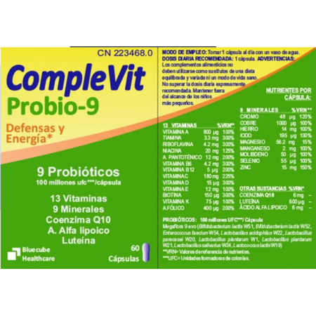 COMPLEVIT PROBIO-9 DEFENSAS Y ENERGIA 60 CAPSULAS