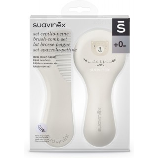 SUAVINEX SET CEPILLO Y PEINE INFANTIL SOFT BEIGE DECORADO +0 MESES