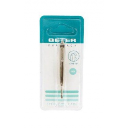 BETER PINZAS DEPILAR DE ACERO INOXIDABLE CON PUNTA CANGREJO DORADA 9,3 CM