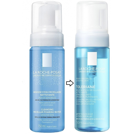 Evolución del envase y diseño de la espuma micelar limpiadora La Roche-Posay Toleriane 150 ml