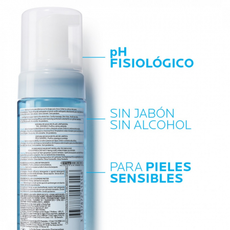Propiedades de Toleriane espuma micelar formulada a pH fisiológico, sin jabón y sin alcohol