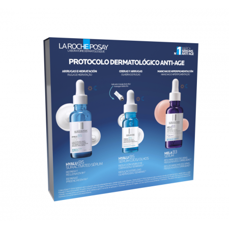 LA ROCHE POSAY PACK PROTOCOLO ANTI-AGE HYALU B5 SÉRUM 50ML + HYALU B5 OJOS 5ML + MELA B3 SERUM 10ML