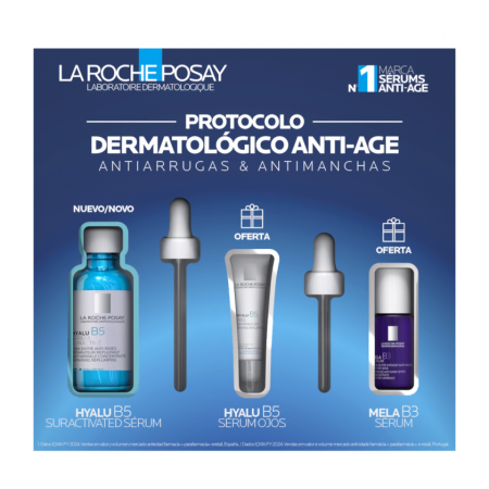 LA ROCHE POSAY PACK PROTOCOLO ANTI-AGE HYALU B5 SÉRUM 50ML + HYALU B5 OJOS 5ML + MELA B3 SERUM 10ML