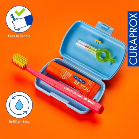CURAPROX KIT DENTAL DE VIAJE CEPILLO+PASTA+INTERDENTAL COLORES