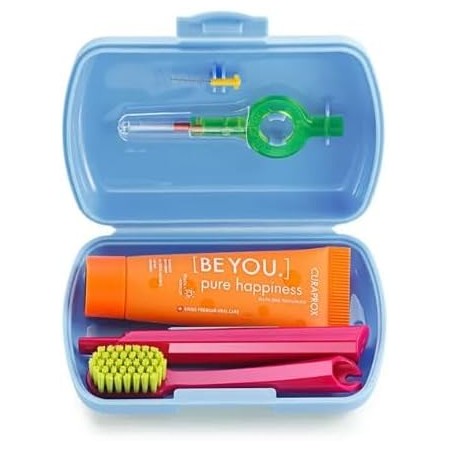 CURAPROX KIT DENTAL DE VIAJE CEPILLO+PASTA+INTERDENTAL COLORES