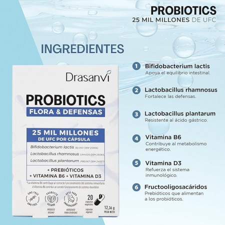 DRASANVI PROBIOTICS FLORA & DEFENSAS 20 CAPSULAS