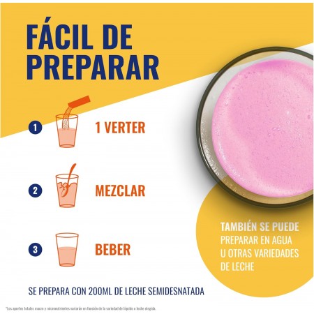 MERITENE FUERZA Y VITALIDAD BATIDOS SABOR FRESA 15 SOBRES 450G