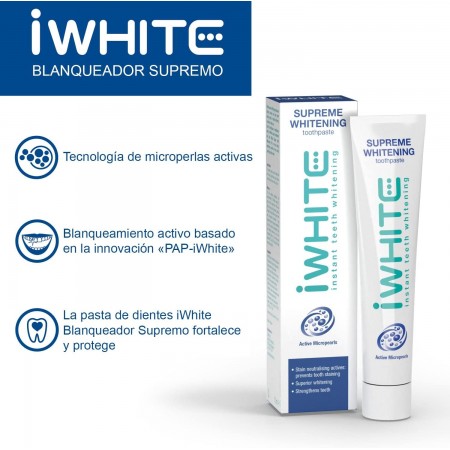 IWHITE DUPLO PASTA DENTAL BLANQUEADORA SUPREMO 2 X 75 ML