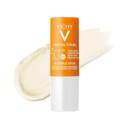 VICHY CAPITAL SOLEIL SPF 50+ STICK INVISIBLE ROSTOR Y ZONAS SENSIBLES 9 G