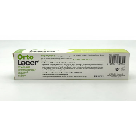 ORTO LACER GEL DENTIFRICO SABOR LIMA 75 ML