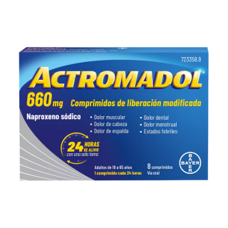 ACTROMADOL NAPROXENO SÓDICO 660 MG 8 COMPRIMIDOS DE LIBERACIÓN MODIFICADA