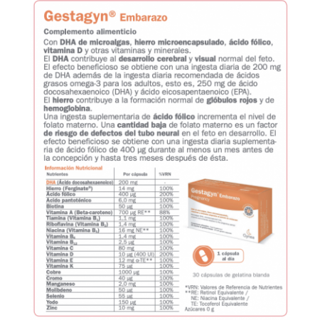 GESTAGYN EMBARAZO 30 CAPSULAS