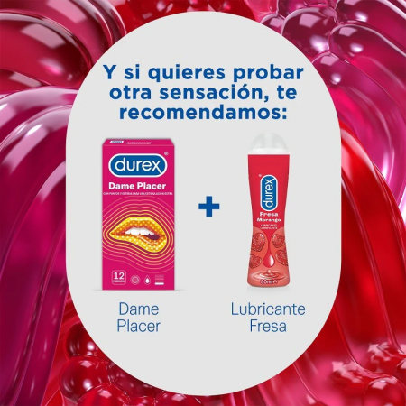 DUREX DAME PLACER CON PUNTOS Y ESTRIAS EXTRA ESTIMULACION 12 PRESERVATIVOS