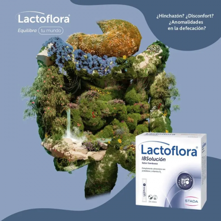 LACTOFLORA IBSOLUCION PROBIOTICOS + VITAMINA D3 SABOR FRAMBUESA 28 SOBRES