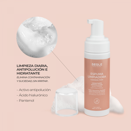 SEGLE ESPUMA LIMPIADORA HIDRATANTE Y ANTIPOLUCIÓN ESPUMA 150ML