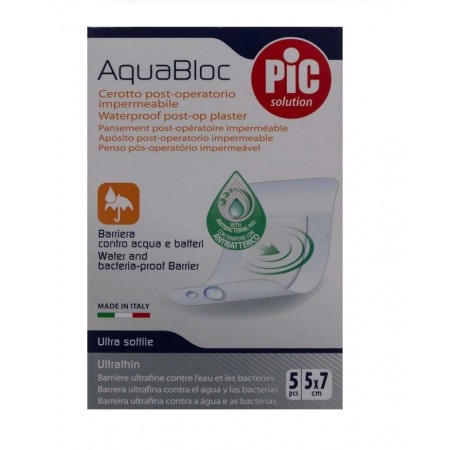 PIC AQUABLOC POST OP CON BACTERICIDA APOSITO EST 5 X 7 CM 5 U