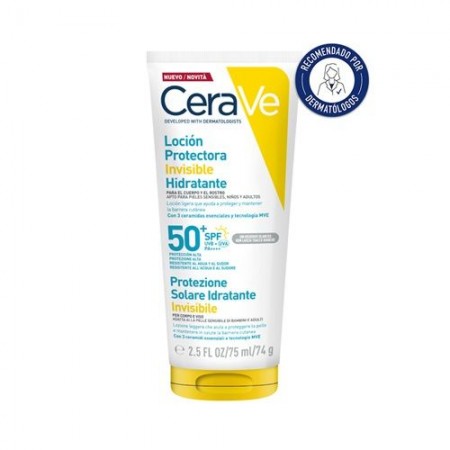 CERAVE LOCIÓN PROTECTORA INVISIBLE HIDRATANTE SPF50+ LOCION CARA Y CUERPO 177 ML
