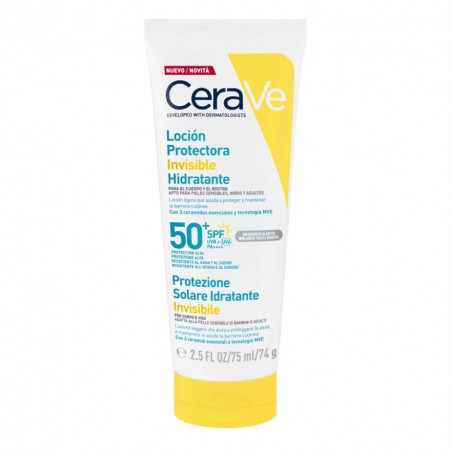 CERAVE LOCIÓN PROTECTORA INVISIBLE HIDRATANTE SPF50+ 75 ML